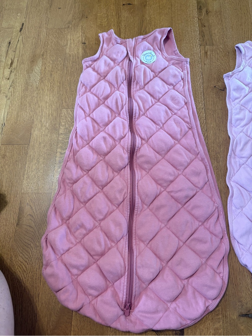 Quilted Pink Baby Sleep Sack with Front Zip